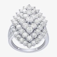 (G/ Si2) Womens 4 CT. T.W. Lab Grown White Diamond 10K Gold Marquise Cocktail Ring