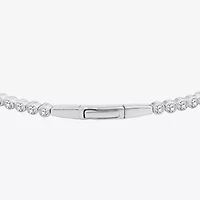(F, Si2) Womens 3 CT. T.W. Lab Grown White Diamond 10K White Gold Bangle Bracelet