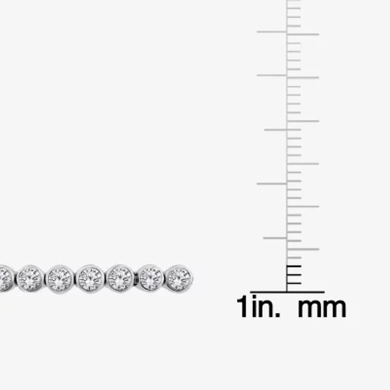 (F, Si2) Womens 3 CT. T.W. Lab Grown White Diamond 10K White Gold Bangle Bracelet