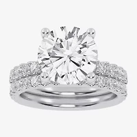 Signature By Modern Bride (G / Vs2-Si1) Womens 6 CT. T.W. Lab Grown White Diamond 14K Gold Round Side Stone Bridal Set