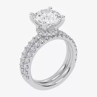 Signature By Modern Bride (G / Vs2-Si1) Womens 6 CT. T.W. Lab Grown White Diamond 14K Gold Round Side Stone Bridal Set