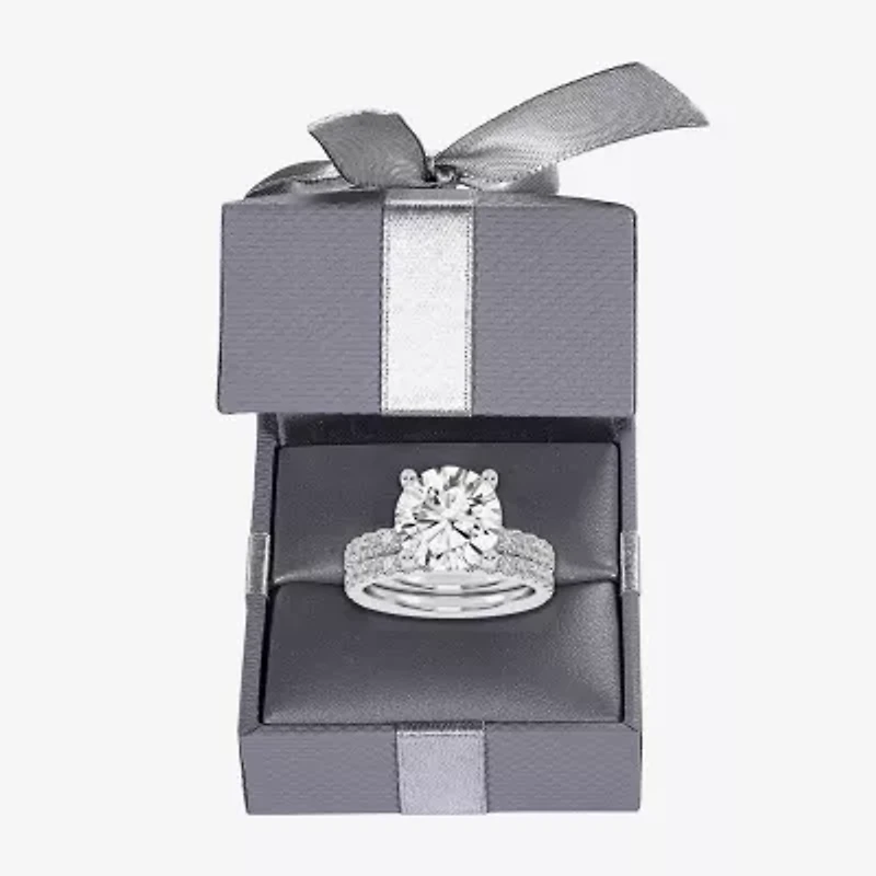 Signature By Modern Bride (G / Vs2-Si1) Womens 6 CT. T.W. Lab Grown White Diamond 14K Gold Round Side Stone Bridal Set