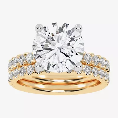 Signature By Modern Bride (G / Vs2-Si1) Womens 6 CT. T.W. Lab Grown White Diamond 14K Gold Round Side Stone Bridal Set