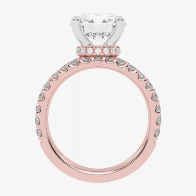 Signature By Modern Bride (G / Vs2-Si1) Womens 6 CT. T.W. Lab Grown White Diamond 14K Rose Gold Round Side Stone Bridal Set