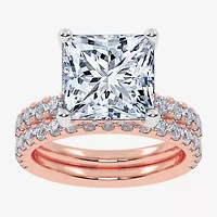 (G / Vs2-Si1) Womens 6 CT. T.W. Lab Grown White Diamond 14K Gold Side Stone Bridal Set