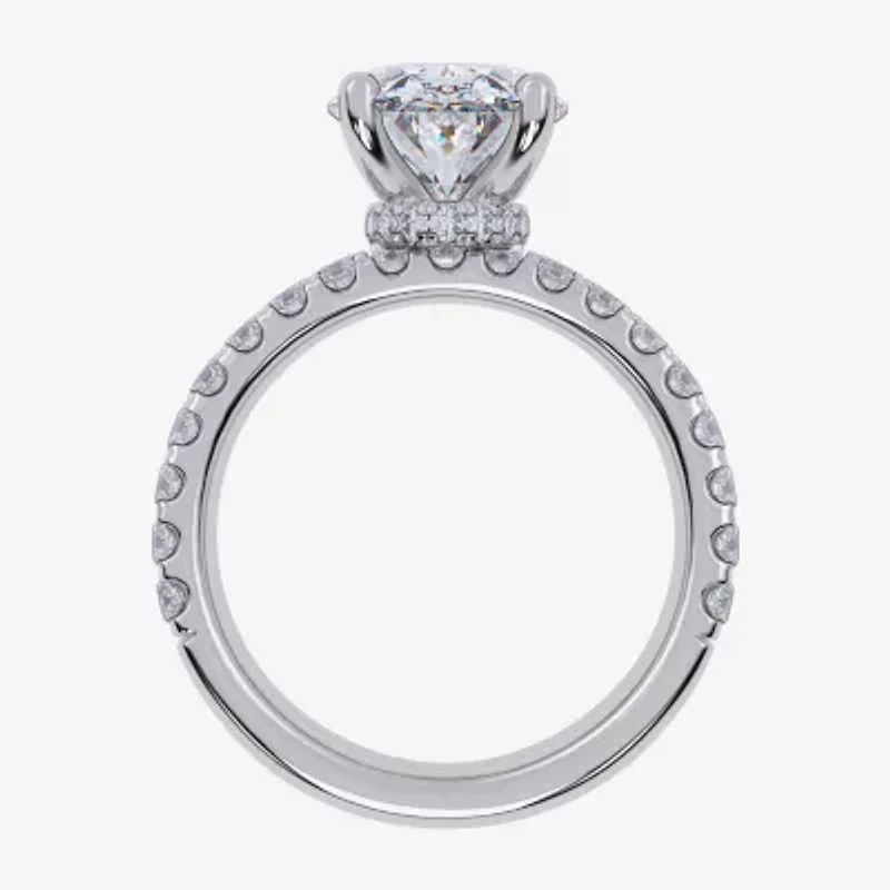 Signature By Modern Bride (G / Vs2-Si1) Womens 4 CT. T.W. Lab Grown White Diamond 14K Gold Oval Side Stone Bridal Set