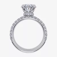 Signature By Modern Bride (G / Vs2-Si1) Womens 4 CT. T.W. Lab Grown White Diamond 14K Gold Oval Side Stone Bridal Set