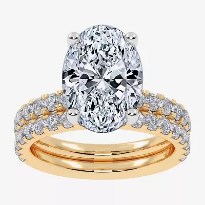Signature By Modern Bride (G / Vs2-Si1) Womens CT. T.W. Lab Grown White Diamond 14K Gold Oval Side Stone Bridal Set