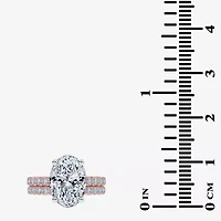 Signature By Modern Bride (G / Vs2-Si1) Womens 4 CT. T.W. Lab Grown White Diamond 14K Rose Gold Oval Side Stone Bridal Set