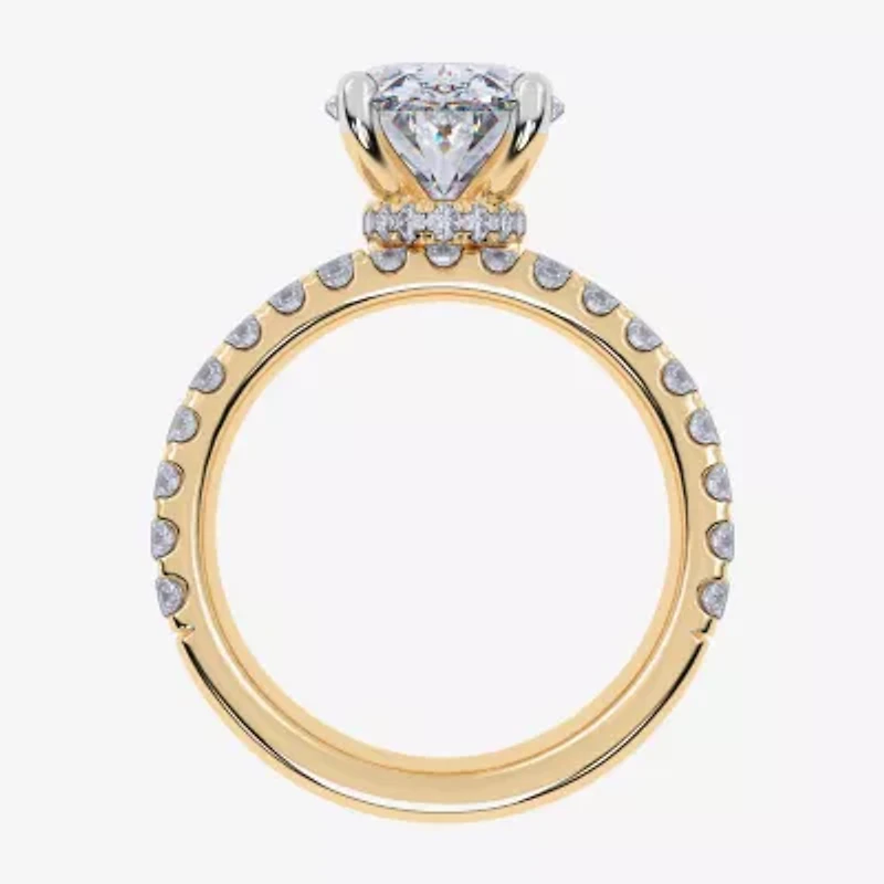 Signature By Modern Bride (G / Vs2-Si1) Womens 6 CT. T.W. Lab Grown White Diamond 14K Gold Oval Side Stone Bridal Set