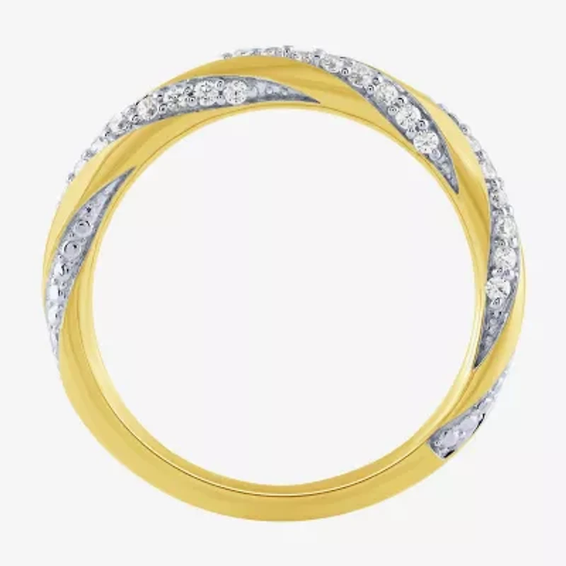 (G / Si2) Womens 1/4 CT. T.W. Lab Grown White Diamond 10K Gold Round Wedding Band
