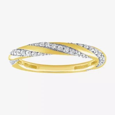 (G / Si2) Womens 1/4 CT. T.W. Lab Grown White Diamond 10K Gold Round Wedding Band
