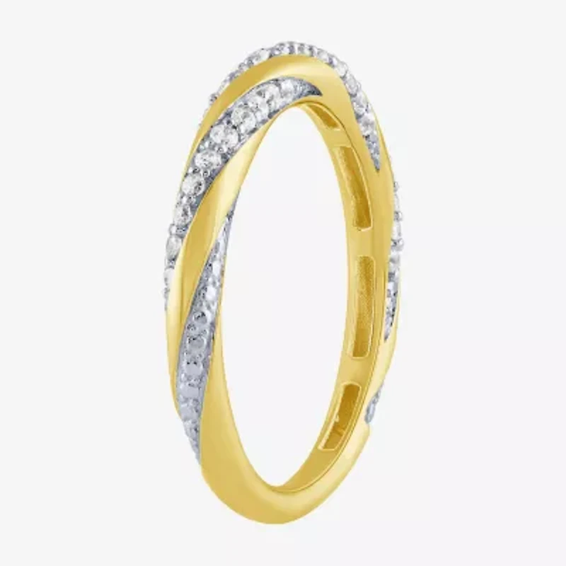 (G / Si2) Womens 1/4 CT. T.W. Lab Grown White Diamond 10K Gold Round Wedding Band