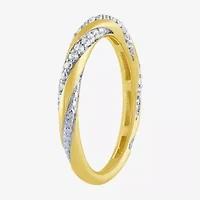 (G / Si2) Womens 1/4 CT. T.W. Lab Grown White Diamond 10K Gold Round Wedding Band