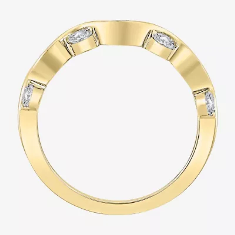 G / Si2) Womens 1/ CT. T.W. Lab Grown White Diamond 10K Gold Wedding Band