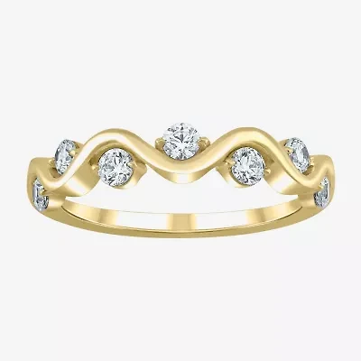 G / Si2) Womens 1/ CT. T.W. Lab Grown White Diamond 10K Gold Wedding Band