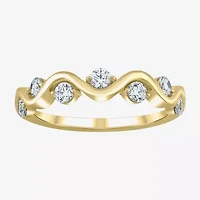 G / Si2) Womens 1/ CT. T.W. Lab Grown White Diamond 10K Gold Wedding Band