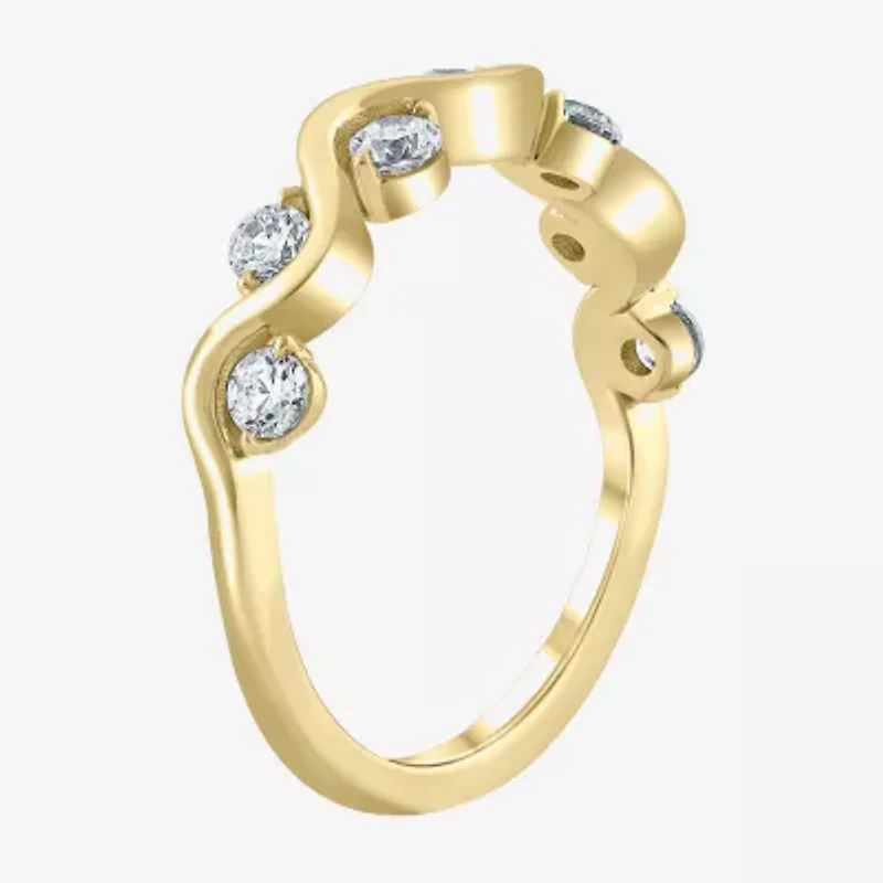 G / Si2) Womens 1/ CT. T.W. Lab Grown White Diamond 10K Gold Wedding Band