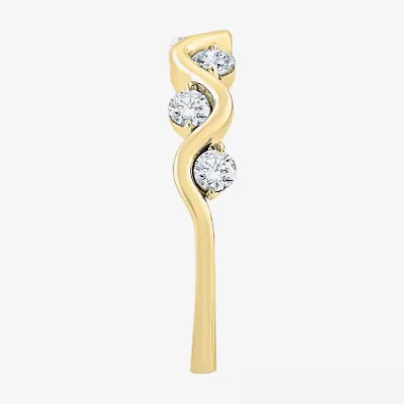 G / Si2) Womens 1/ CT. T.W. Lab Grown White Diamond 10K Gold Wedding Band