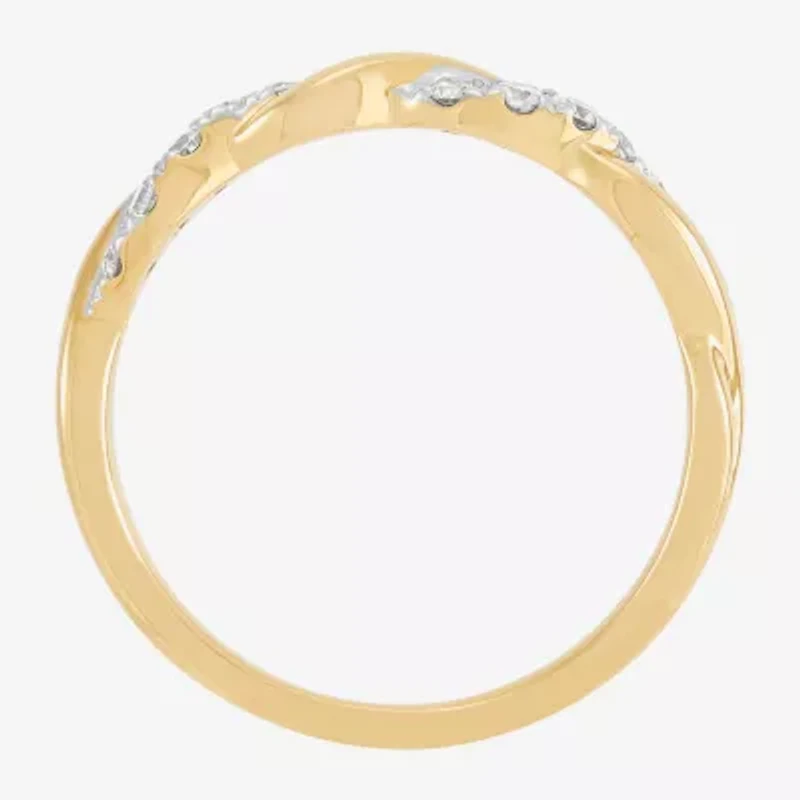 (H-I / I1) Womens 4MM 1/4 CT. T.W. Lab Grown White Diamond 10K Gold Wedding Band