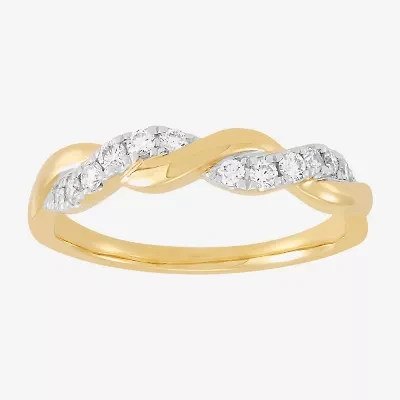 (H-I / I1) Womens 4MM 1/4 CT. T.W. Lab Grown White Diamond 10K Gold Wedding Band