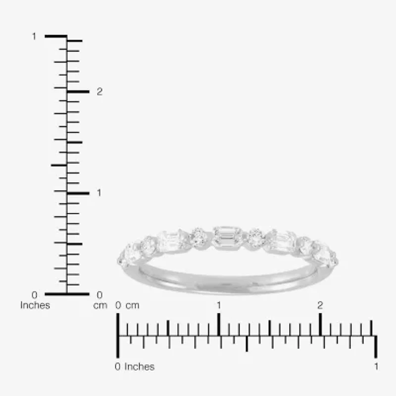 Womens 1/2 CT. T.W. Lab Grown White Diamond 10K Gold Wedding Band