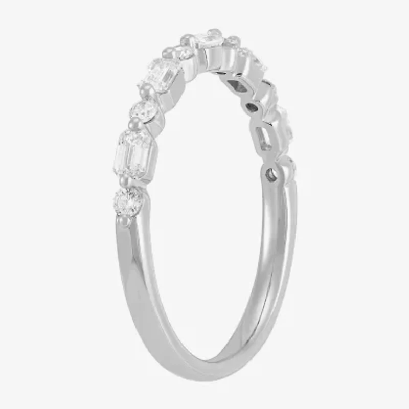 Womens 1/2 CT. T.W. Lab Grown White Diamond 10K Gold Wedding Band