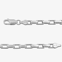 Made In Italy Womens Sterling Silver Inch Box Chain Necklace