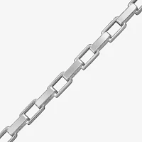 Made In Italy Womens Sterling Silver Inch Box Chain Necklace