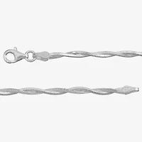 Made in Italy Womens Sterling Silver 20 Inch Braid Chain Necklace