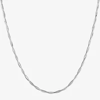 Made in Italy Womens Sterling Silver 20 Inch Braid Chain Necklace