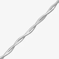Made in Italy Womens Sterling Silver 20 Inch Braid Chain Necklace