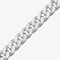 Made in Italy Mens Sterling Silver 8 1/2 Inch Solid Curb Chain Bracelet