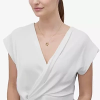 (H-1/Si2) Womens 1/4 CT. T.W. Lab Grown White Diamond 14K Gold Over Silver Sterling Silver Heart 18 Inch Pendant Necklace