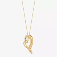 (H-1/Si2) Womens 1/4 CT. T.W. Lab Grown White Diamond 14K Gold Over Silver Sterling Silver Heart 18 Inch Pendant Necklace