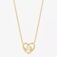 (H-I Womens 1/4 CT. T.W. Lab Grown White Diamond 14K Gold Over Silver Sterling Silver Heart 18 Inch Pendant Necklace