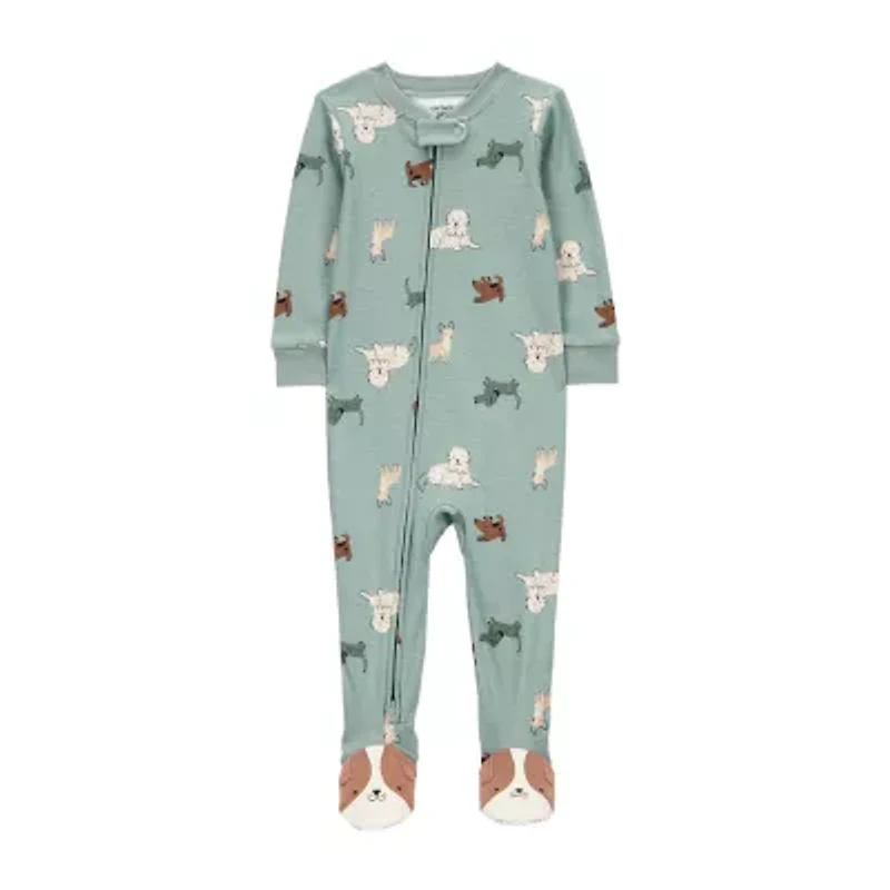 Carter's Baby Boys Rib Crew Neck Long Sleeve One Piece Pajama