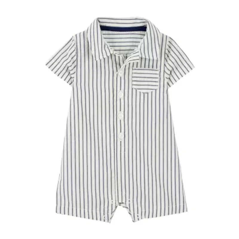 Carter's Baby Boys Short Sleeve Striped Romper