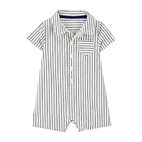 Carter's Baby Boys Short Sleeve Striped Romper