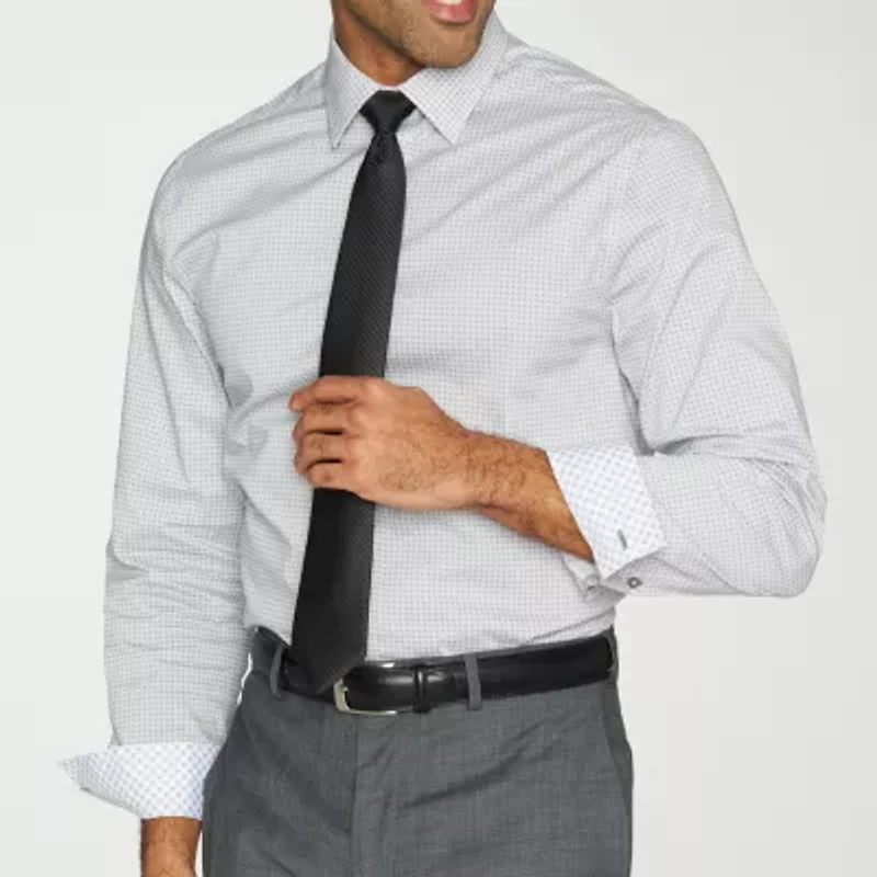 Nick Graham Mens Spread Collar Long Sleeve Shirt + Tie Set