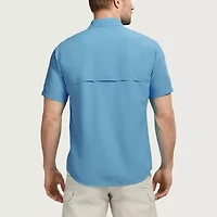 IZOD Sunshield Performance Mens Short Sleeve Regular Fit Stretch Fabric Button-Down Shirt