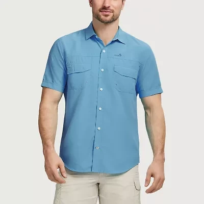 IZOD Sunshield Performance Mens Short Sleeve Regular Fit Stretch Fabric Button-Down Shirt
