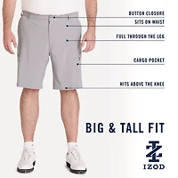 IZOD Swingflex Mens 9 1/2" Big and Tall Stretch Fabric Quick Dry Chino Short