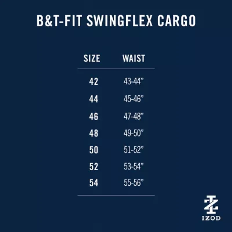 IZOD Swingflex Mens 9 1/2" Big and Tall Stretch Fabric Quick Dry Chino Short