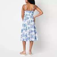 by&by Womens Juniors Sleeveless Floral Fit + Flare Dress