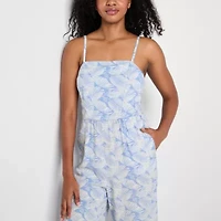 Secret Charm Womens Square Neck Sleeveless Juniors Jumpsuit