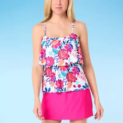 Sonnet Shores Womens Floral Tankini Swimsuit Top