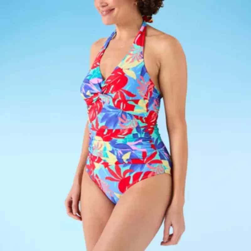 Liz Claiborne Womens Adjustable Features One Piece Swimsuit