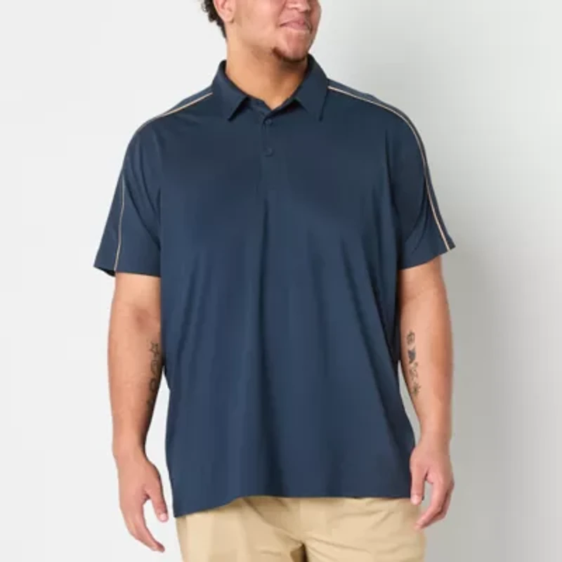 Xersion Everair Piped Big and Tall Mens Short Sleeve Polo Shirt