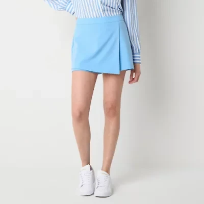 by&by Built Shorts Womens Mid Rise Juniors Wrap Skirt